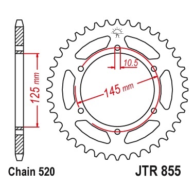 Pinion spate 46 dinti pas lant 520 - Yamaha XJ 600 Diversion - MT-03 660 (06-14) - XT 660 Tenere - XTZ 750 Super Tenere