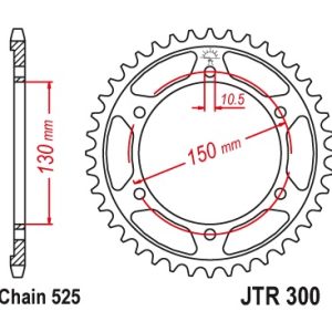 Pinion spate 46 dinti pas lant 525 - Honda XL 600-650-700 Transalp (87-11) - Yamaha FZ8 800 - TDM 900