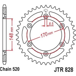 Pinion spate 47 dinti pas lant 520 - Suzuki RM 465-500 - DR 600 - DR 650 - DR 800 Big