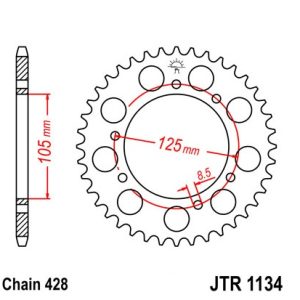 Pinion spate 48 dinti pas lant 428 – Derbi Senda - Senda R- SM - Malaguti X3M - Rieju SMX - Peugeot XPS - Yamaha XT 125 X-R 125cc