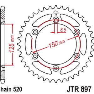 Pinion spate 48 dinti pas lant 520 – Husaberg - Husqvarna - KTM 125-200-250-300-350-450-540-650cc