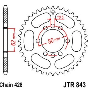Pinion spate 50 dinti pas lant 428 - Yamaha DT 125 (88-89) - DT 125 Z (92-93) - DT 200 R
