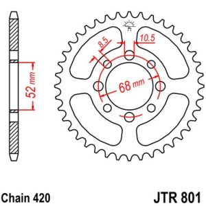 Pinion spate 50 dinti pas lant 420 - Kawasaki AE 50 - AR 50 - AE 80 - AR 50 - KCL 110 - Suzuki LT 50 - TS 50 - DR-Z 110
