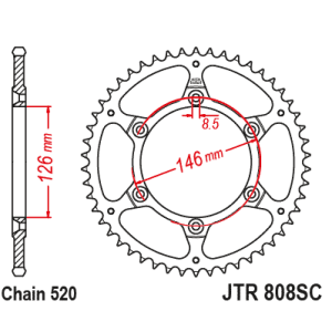 Pinion spate 50 dinti pas lant 520 - Suzuki RM 125-250 (81-12) - RM-Z 250 (07-17) - DR 350 (90-97) - DR-Z 400 - RM-Z 450 (self cleaning)