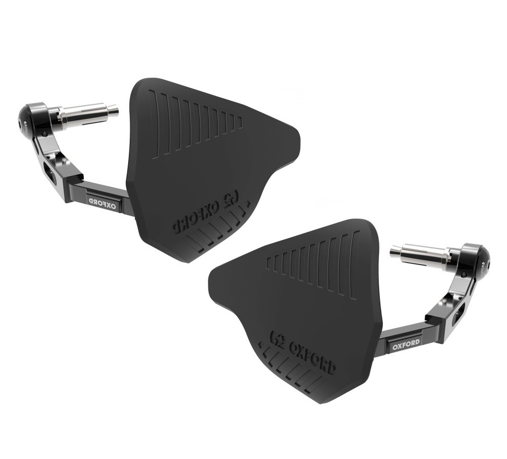 Set protectii maini (hand guard) Oxford cu insertie aluminiu (prinderi in capatul ghidoanelor) – culoare: negru