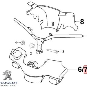 Carena superioara ghidon originala Peugeot TKR – TKR2 – Trekker 2T 50-100cc (albastra)