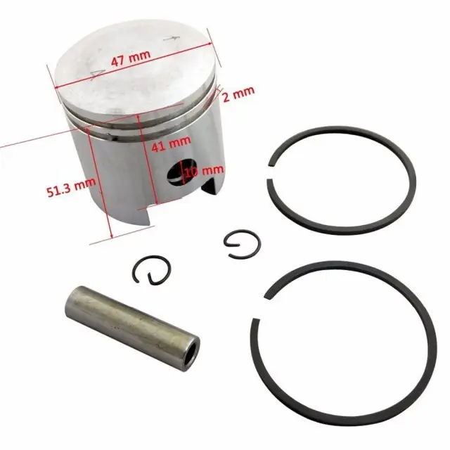 Piston kit motor bicicleta 80cc (47mm bolt 10mm) - imagine 3