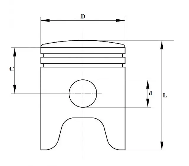 Piston Piaggio / Gilera 40mm (2T 50cc) Meteor - imagine 2