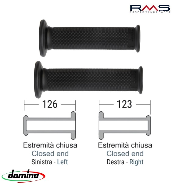 Set mansoane cross - enduro - trial Domino - culoare: negru (lungime: 123-126 mm)