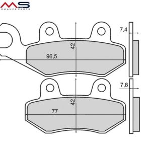 Set placute frana Aeon 125 - Honda Rebel 125-250 - Kymco Agility - Grand Dink - Like - Vitality (RMS)