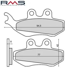 Set placute frana - Aprilia RS - RX 50 - Gilera Runner - Peugeot Elyseo 150 - Piaggio Beverly - Hexagon 125-180cc (RMS)