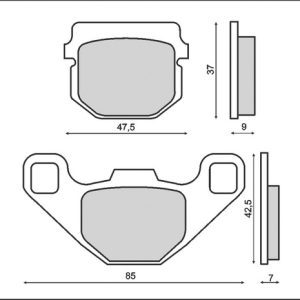 Set placute frana CPI Hussar - Popcorn – Peugeot Buxi – Speedfight – Squab – Trekker – Vivacity – PGO Big Max – Suzuki Address – Sepia