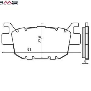 Set placute frana - Honda FES S-Wing - NSS Forza - Jazz 250cc - SH 300i - Peugeot Metropolis - Satelis 400cc (RMS)
