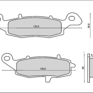 Set placute frana - Kawasaki VN 400 - ER 500-650 - KLE 650 - KLR 650 - Z 700 - ZR 750 - VN 800-1500 - Suzuki GSF - GSX - VL 650-1500