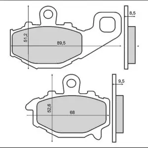 Set placute frana - Kawasaki ZR - ZRX - ZXR - ZZR 400cc - ZX Ninja 600-900cc - ER 650 - Z700 - Z750 - ZX 1000 Ninja - GPZ 1100cc