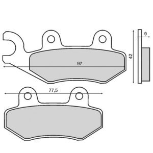 Set placute frana - Kymco Agility - Movie - Vitality - Yup 50-125cc - People S 250-300cc - Malaguti Centro 125cc