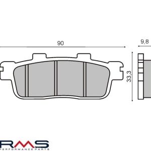 Set placute frana Kymco Downtown 125 i (09-) - Downtown 200 i (10-) - Downtown 300 i (10-) (RMS)