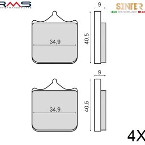 Set placute frana sinterizate BMW S 1000 R ABS (13-18) - Triumph Speed Triple 1050 (09-16) (RMS) - set 4 bucati
