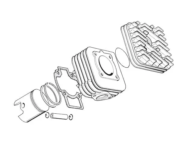 Set motor scuter 2T 80cc Piaggio (racire aer) - imagine 3