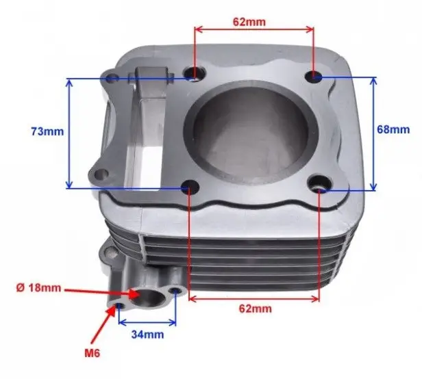 Set motor scuter Suzuki GN125cc (racire pe aer) 57,00 mm - imagine 2