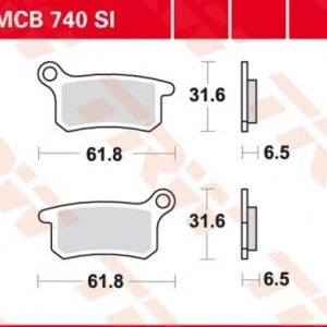 Set placute frana fata-spate TRW MCB740SI - KTM SX 65 (02-23) - SX 85 (03-10) 2T LC 65-85cc