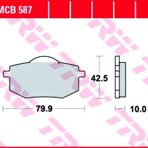 Set placute frana fata TRW MCB587 - Yamaha XV 535 H Virago (88-94) - XV 535 N Virago (988-93) 4T 535cc