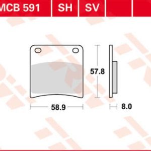 Set placute frana fata TRW MCB591SI - Suzuki GSX 600 F (88-97) - GSX 750 F 89-97) - GSX 1100 F (88-96) 4T LC 600-750-1100cc
