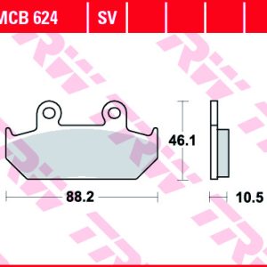 Set placute frana fata TRW MCB624SV - Cagiva Canyon - Elefant - Honda NX 500 Dominator - VT 600 Shadow - XRV 650 Africa Twin