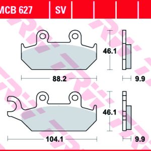 Set placute frana fata TRW MCB627 - Yamaha XT 600 EH (90-03) - XT 600 EN (90-95) XT 600 KH (91-95) - XT 660 Tenere (91-98)