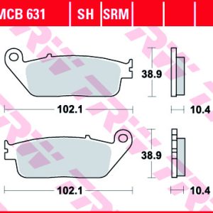 Set placute frana fata TRW MCB631 - Yamaha VP 125 X-City - YP 125 R X-Max - VP 250 X-City - YP 250 R X-Max - YP 400 R X-Max
