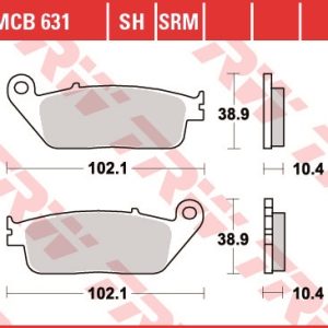 Set placute frana fata TRW MCB631SRM - Yamaha VP 125 X-City - YP 125 R X-Max - VP 250 X-City - YP 250 R X-Max - YP 400 R X-Max