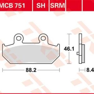 Set placute frana spate TRW MCB751 - Suzuki AN 400 Burgman (07-20) - AN 650 Burgman (03-20) 4T LC 400-650cc