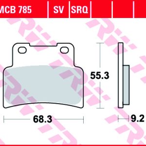 Set placute frana fata TRW MCB785 - Aprilia RS 125 Extrema - SL 750 - NA 850 Mana - Yamaha MT - MT-A 125 - YZF-R 125