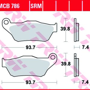 Set placute frana fata TRW MCB786SRM - Yamaha YP 125 R X-Max (06-09) - YP 250 R X-Max (05-09) 4T LC 125-250cc