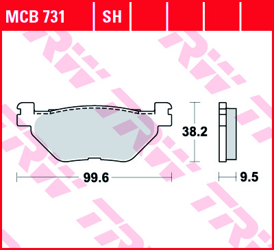Set placute frana spate TRW MCB731SH - Yamaha TDM 900 - TDM-A 900 A - XV 950 - XT 1200 - FJR 1300 - XVS 1300 - XV 1900