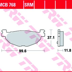 Set placute frana spate TRW MCB768SRM - Yamaha YP 400 Majesty (04-13) - XP 500 T-Max (04-11) 4T LC 400-500cc
