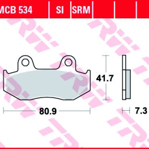 Set placute frana TRW MCB534 – Honda CR 125-250-500 R (84-86) - MTX 125-200 (85-90) - XL 350-600 R (83-88) - XR 250-600 R (84-87)