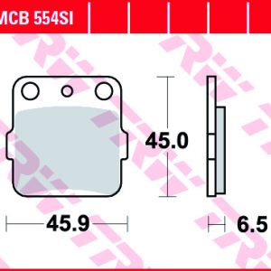 Set placute frana TRW MCB554SI - Honda CR 80 R - CRM 80 - Husqvarna CR - WR 125-250 - Suzuki LT-Z 400 Quad Sport