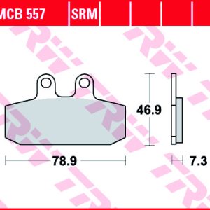 Set placute frana TRW MCB557 - Aprilia Tuareg – Scarabeo – Sport City – Leonardo 50-500cc – Honda MTX – NSR 50-200cc