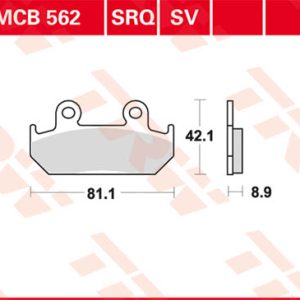 Set placute frana TRW MCB562 - Honda NSR 250 (87) - CBR 400 R (86-87) - CB 450 S (86-87) - CBR 600 F (87-94) - XRV 750 Africa Twin