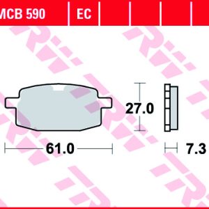 Set placute frana TRW MCB590 - Peugeot Vclic - Adly - Garelli - Italjet - PGO - Yamaha Axis - Jog 50cc