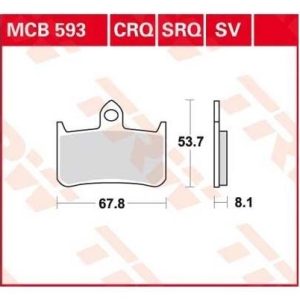 Set placute frana TRW MCB593 - Honda CB 250-900 Hornet - CBR 900 Fireblade - NSR 250 R - RVF 400-750 - NT 650 - VTR 1000