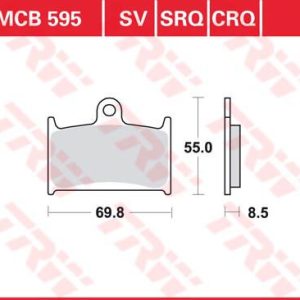 Set placute frana TRW MCB595 - Suzuki GSXR-R 400 - GSX-R 750-1100 - Triumph Daytona - Trophy - Sprint 600-2300 - Yamaha TZ 250