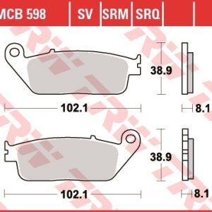 Set placute frana TRW MCB598SV - Honda CB 400-600-1000 - CBR 750 - VT 1100 Shadow - Kymco People - Xciting- Suzuki GSF - GSX 400cc