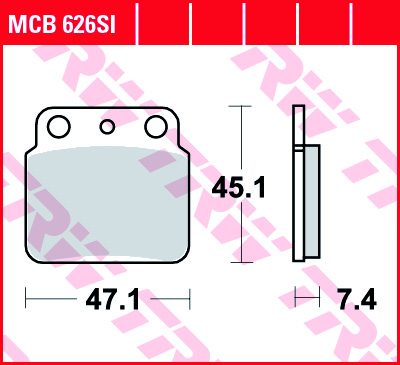 Set placute frana TRW MCB626SI - ATV Kawasaki KFX - KSX 400 - Suzuki LT-R 250 - LT-Z 400 Quad Sport - LT-R 450 Quad Racer