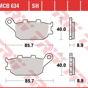 Set placute frana TRW MCB634SH - Honda Jazz - CBF - CBR - Transalp - Suzuki V Strom - Bandit - Yamaha YZF-R1 600-1000cc