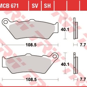 Set placute frana TRW MCB671 - Aprilia ETV - Pegaso - BMW C1 - F650 - Ducati Monster - Honda CB - NT - Yamaha DT125 - XT660