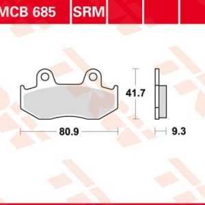 Set placute frana TRW MCB685 - Kawasaki SC 250 Epsilon - Suzuki UX Sixteen 125-150cc - AN 250-400 Burgman 250-400cc