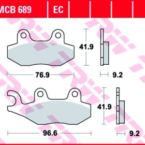 Set placute frana TRW MCB689 - Kymco Agility - Movie - Vitality - Yup 50-125cc - People S 250-300cc - Malaguti Centro 125cc