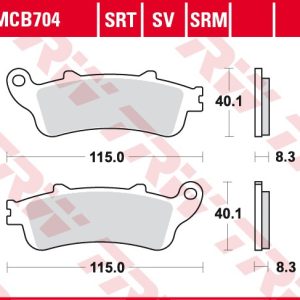 Set placute frana TRW MCB704SRM - Honda NSS 250 Jazz - VFR 800 - XL 1100 Varadero - GL 1800 Gold Wing - Kawasaki Ninja 650